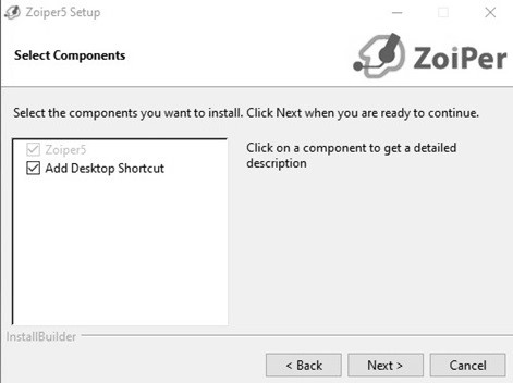 Add Zoiper Desktop Shortcut