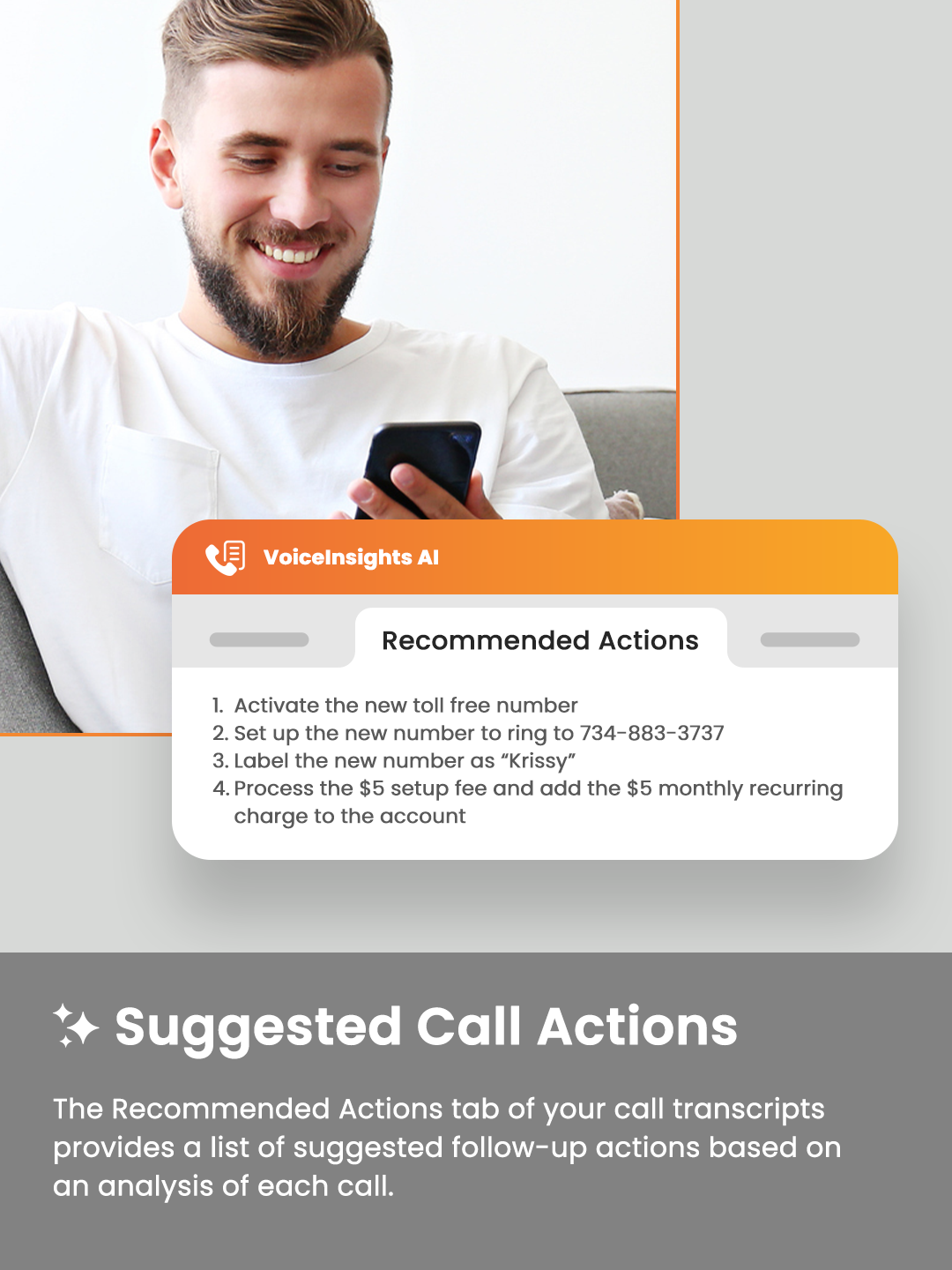 Dial800 VoiceInsights AI - Suggested Call Actions